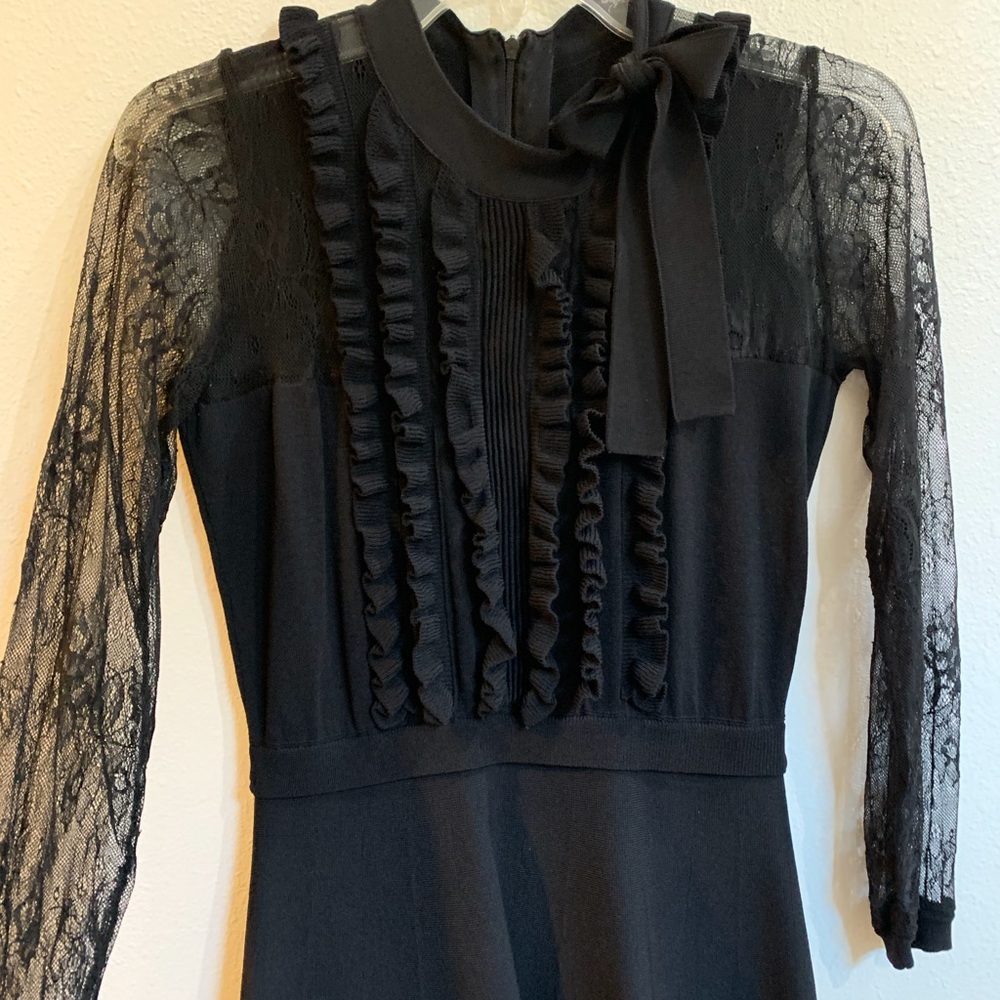 Bow Neck Ruffled Dress - Picture 2 of 5